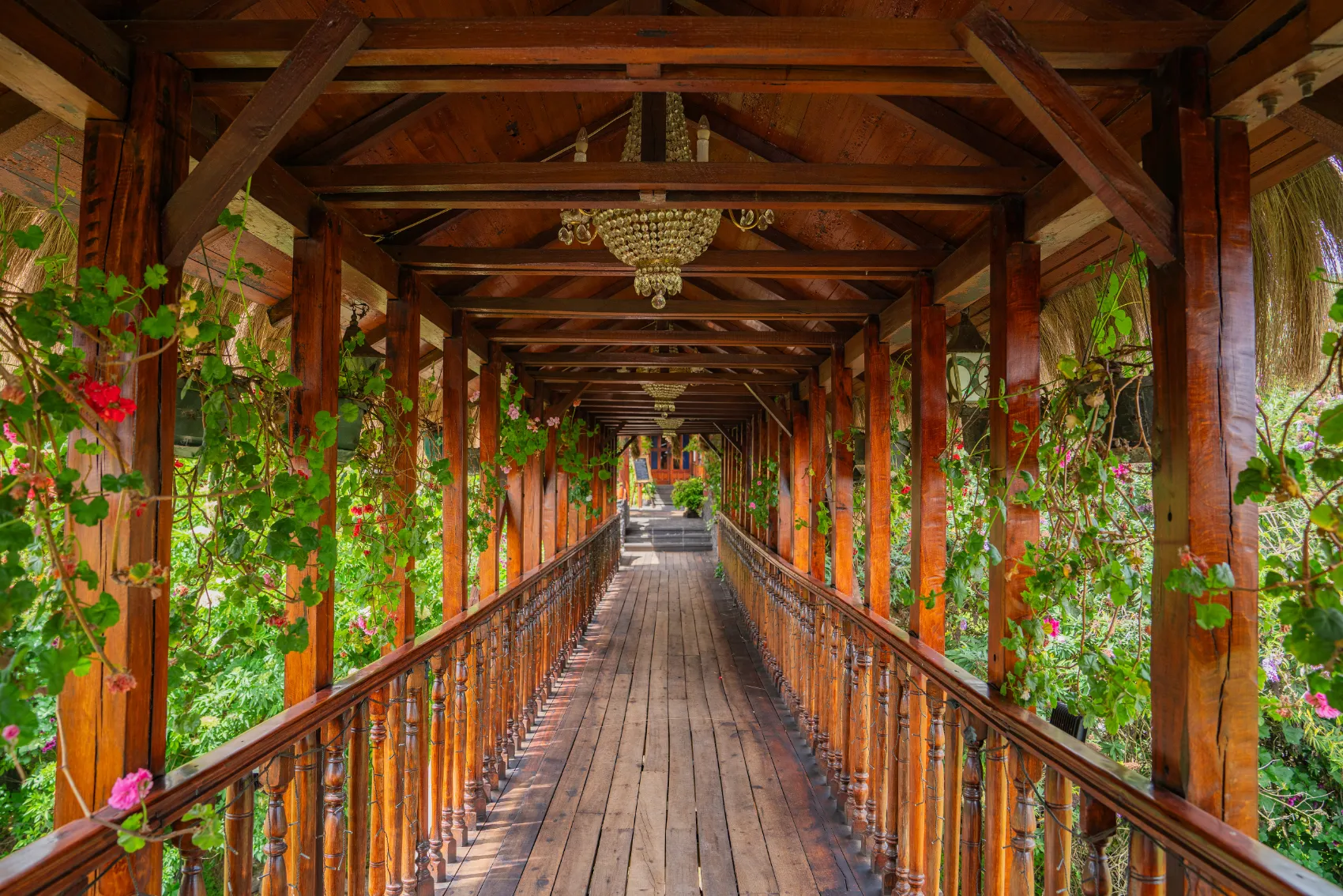 Puente de madera de la hacienda La Andaluza